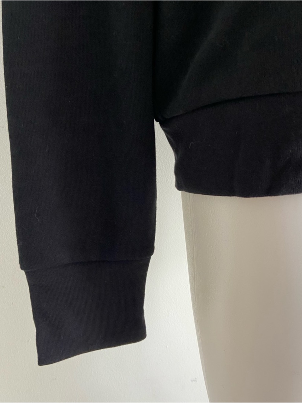 J. Crew Black Sweatshirt with Light Gray V-Neck Trim - Picture 3 of 6